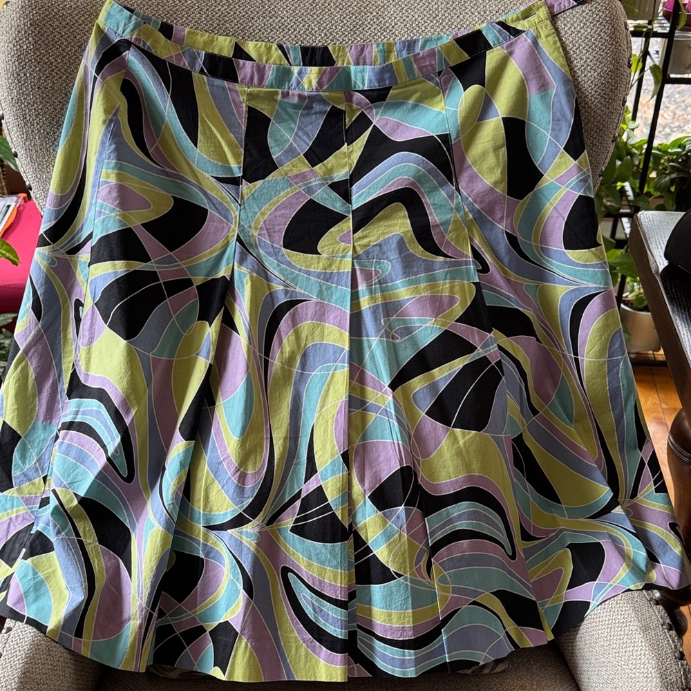 Multicolor Abstract Patterned Women's Skirt